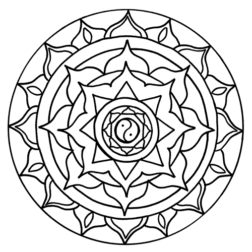 500x500 Flower Mandala Coloring Pages Printable 56674