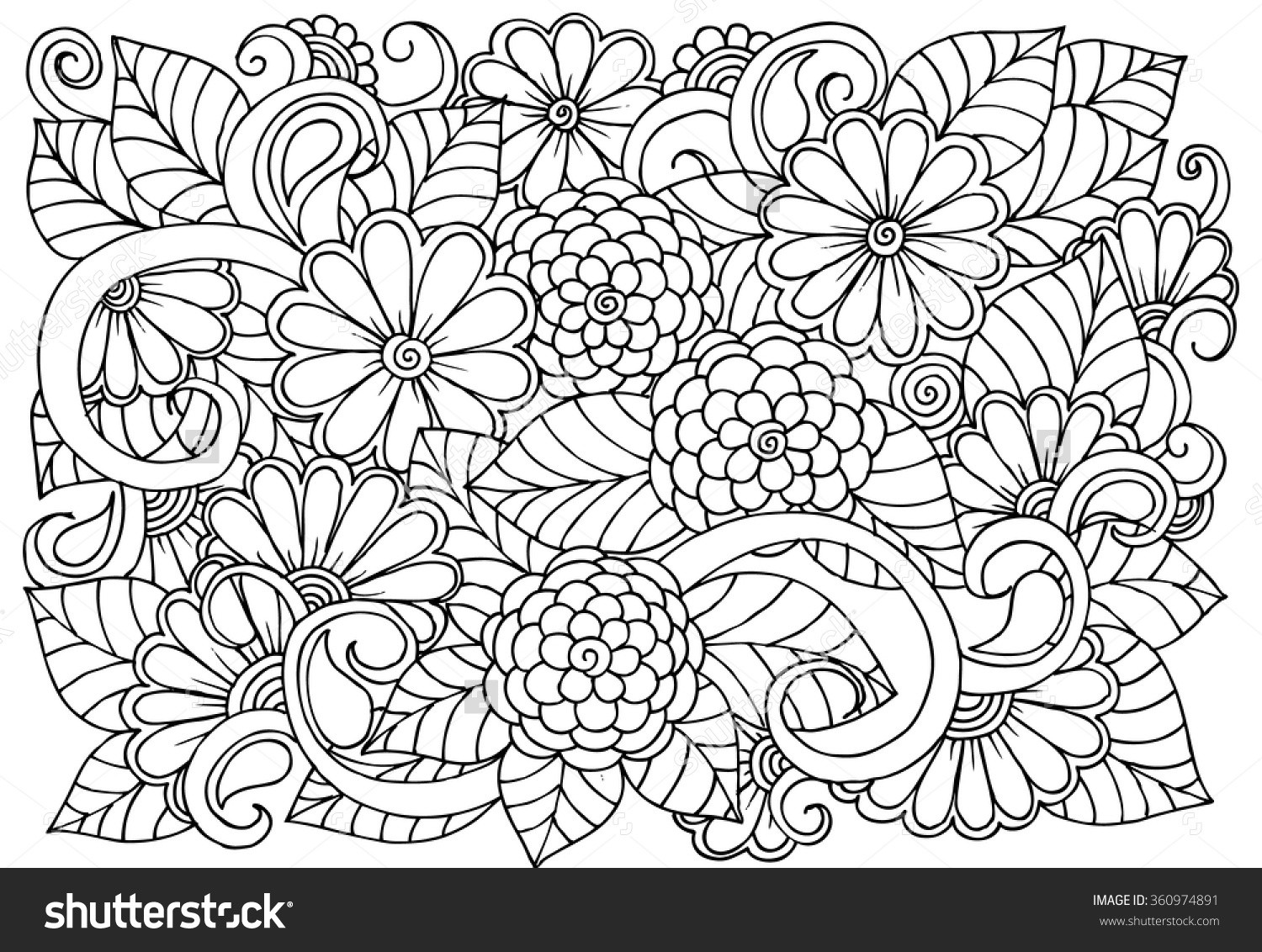 1500x1132 Flower Pattern Coloring Pages