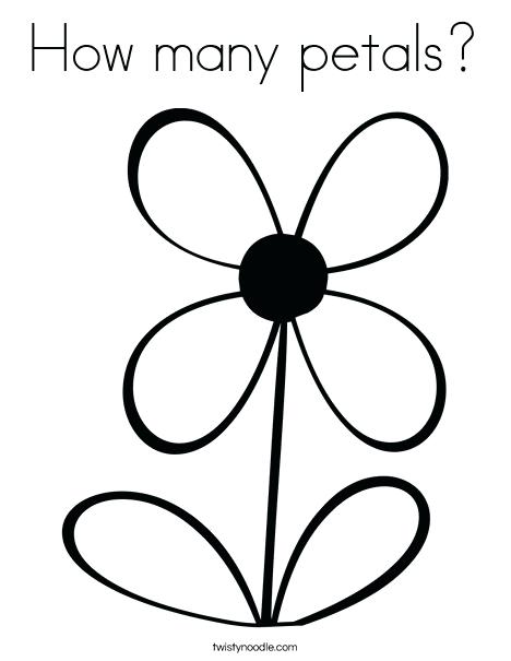468x605 Petal Coloring Pages Flower With 4 Petals Coloring Page Flower
