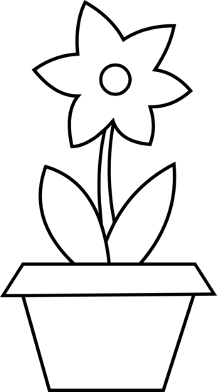 305x550 Flower Pot Clip Art Black And White