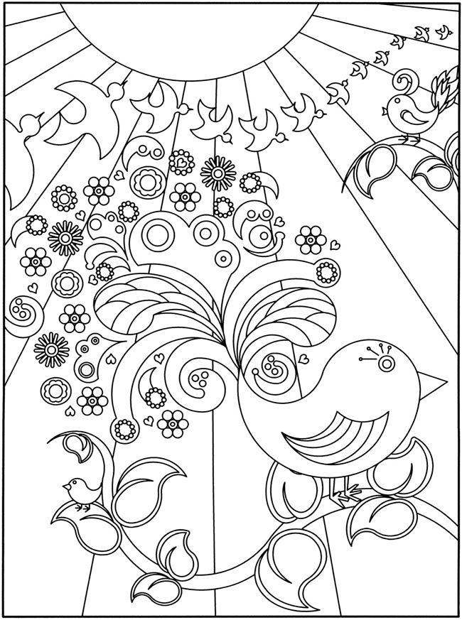 650x873 3 D Coloring Book Flower Power! Doodles