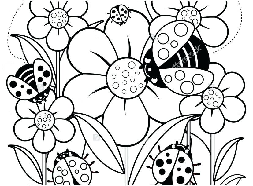 827x609 Big Coloring Page Free Flowers Coloring Pages Big Flower Coloring