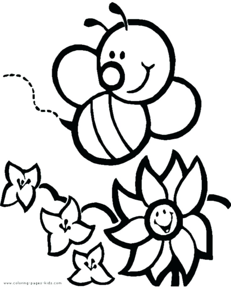 736x920 Flowering Coloring Pages Flower Print Out Coloring Pages Bee