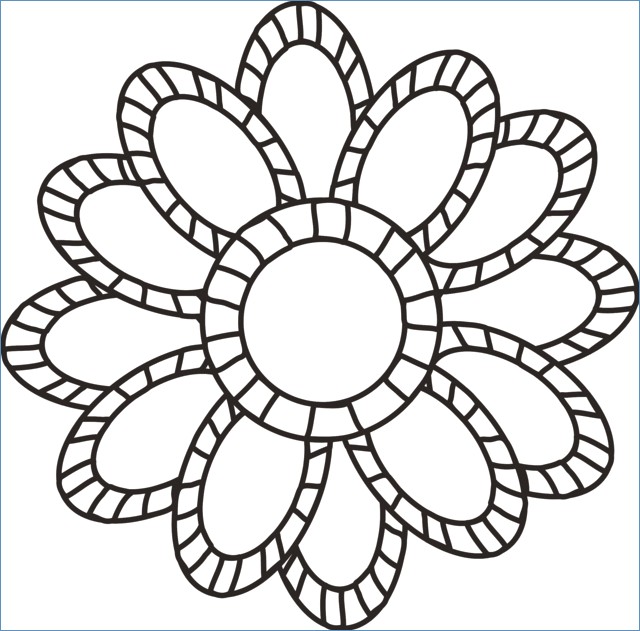 640x631 Big Flower Coloring Pages