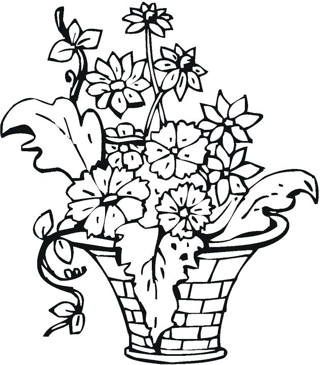630x717 Flower Vase Coloring Page Best Photos Of Vase Pattern Color Page