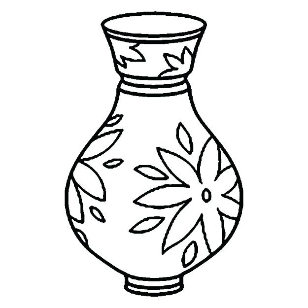 625x625 Brilliant Design Coloring Page Vase Flower Vase Coloring Page