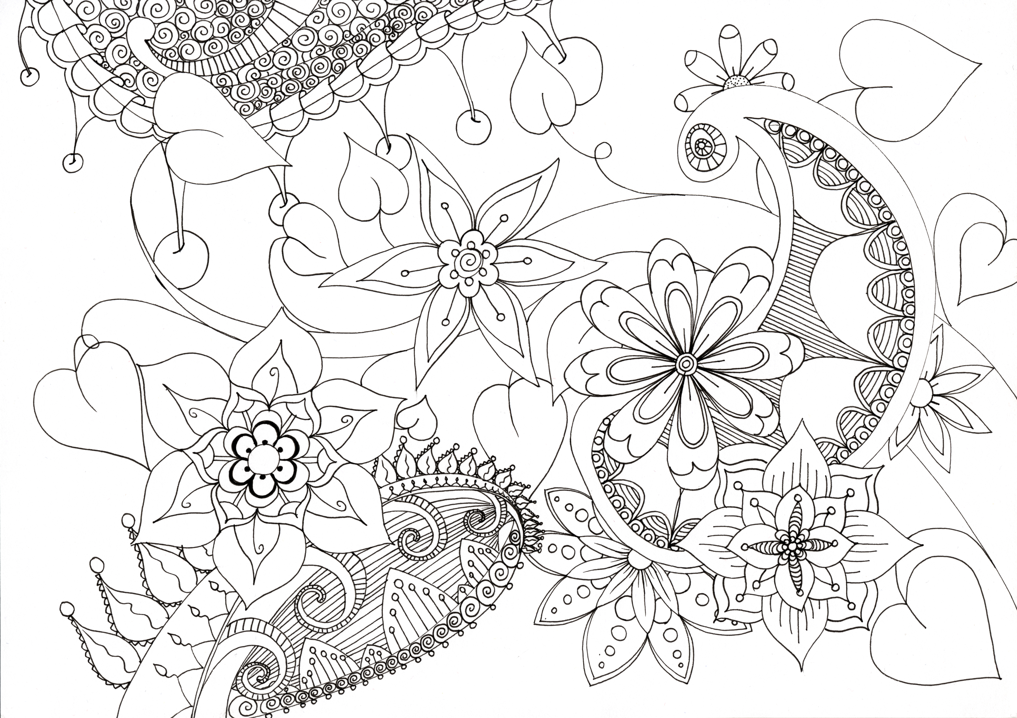 3543x2502 Drawn Vine Psychedelic Flower Many Interesting Cliparts
