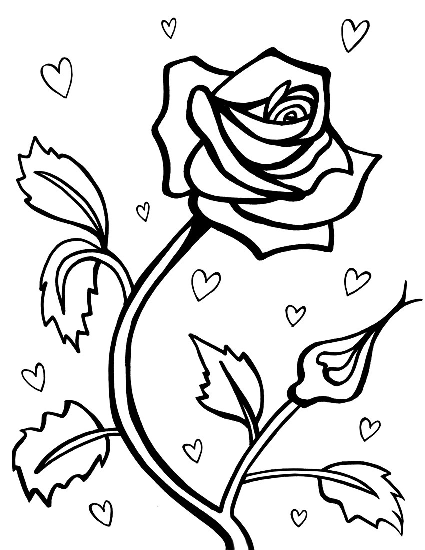 850x1100 Free Printable Roses Coloring Pages For Kids
