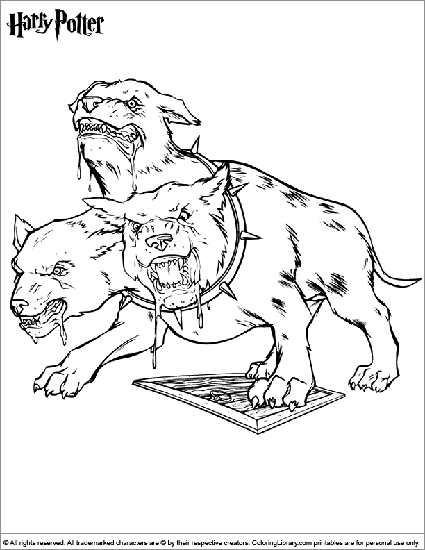 612x792 Harry Potter Coloring Sheet Fluffy The Three Headed Dog Harry