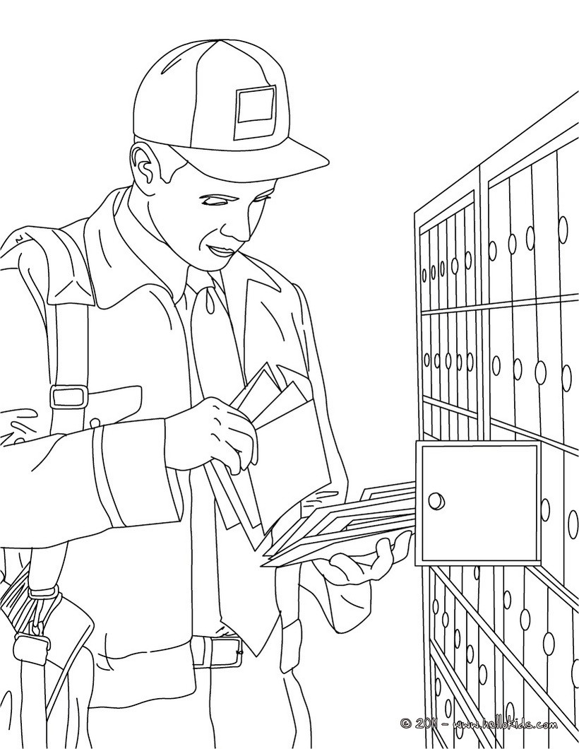 820x1060 Postman Coloring Page. Amazing Way For Kids To Discover Job. More