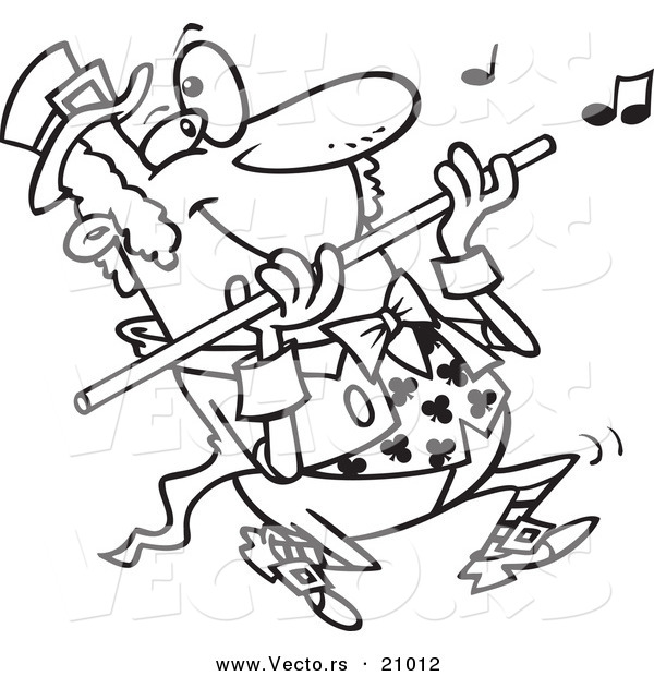 600x620 Vector Of A Cartoon St Patricks Day Leprechaun Playing A Flute