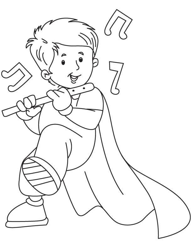 612x792 Boy Playing Flute Coloring Page Coloring Pages