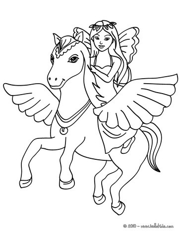 363x470 Fairy Playing Flute Coloring Pages