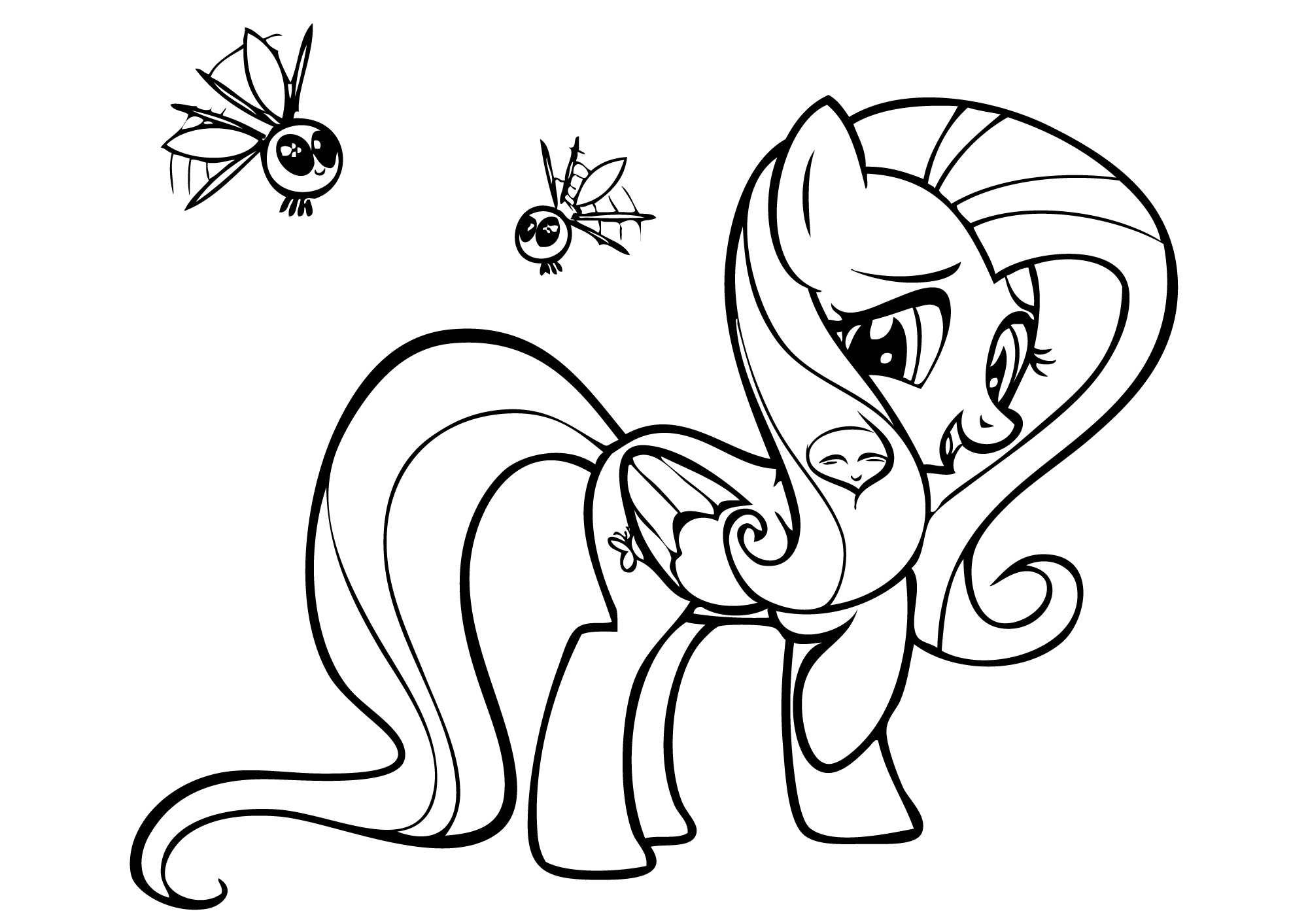 2000x1413 Lovely My Little Pony Fluttershy Coloring Page Free Printable