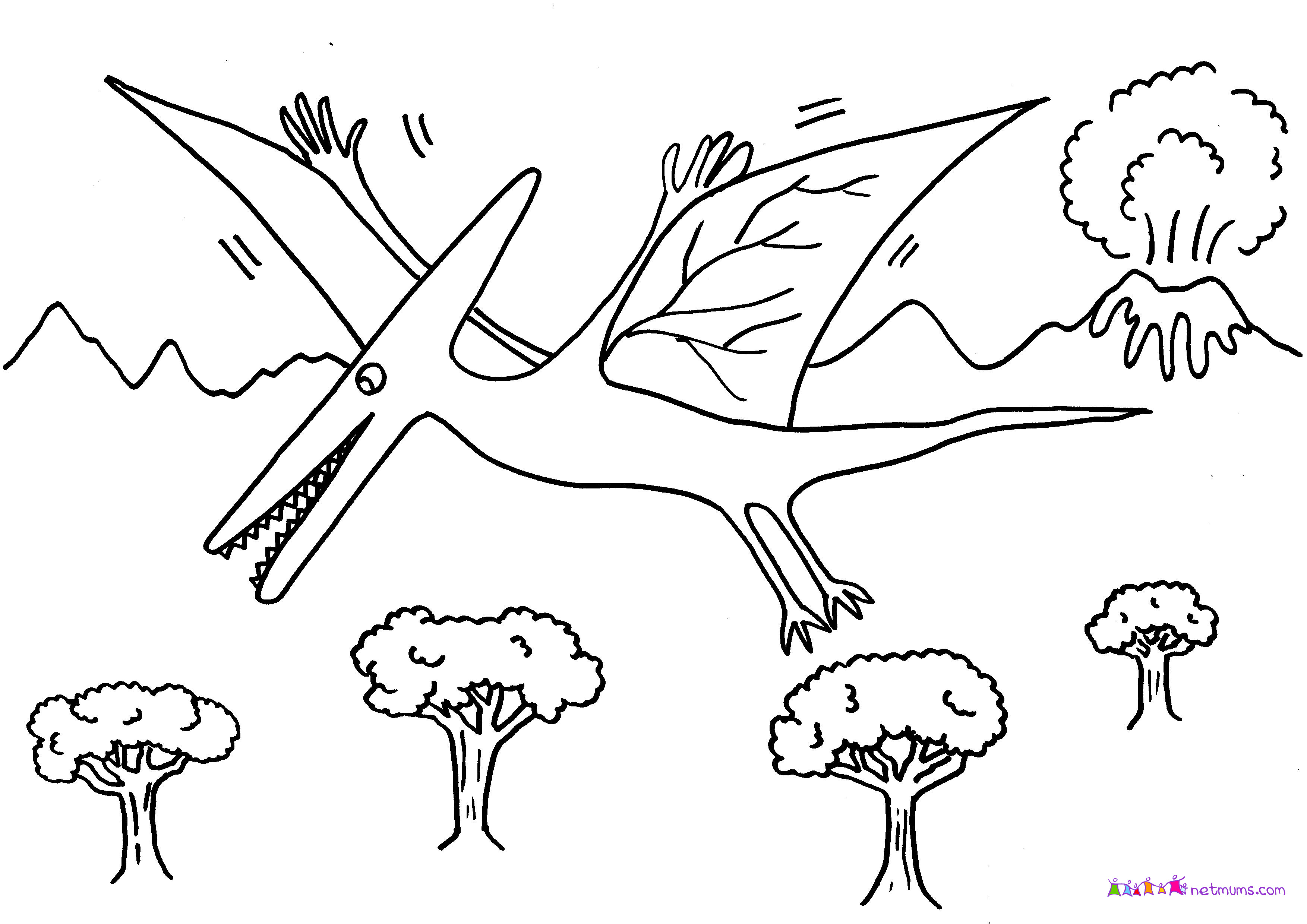 Flying Dinosaur Coloring Pages
