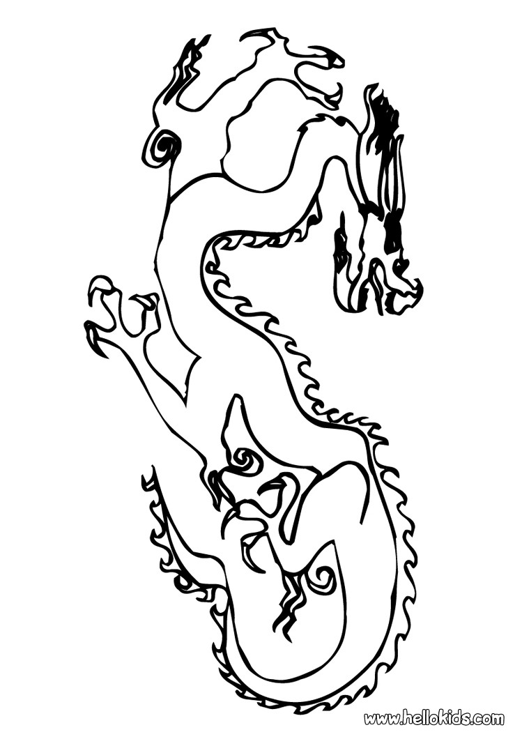 749x1060 Flying Dragon Coloring Pages