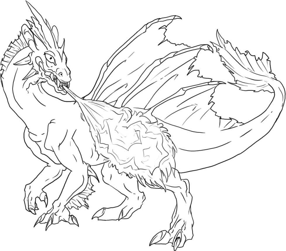 978x860 Scary Dragon Coloring Pages 9747