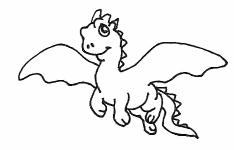 468x300 Picture Coloring Book Clipart Chinese Dragon Flying Black