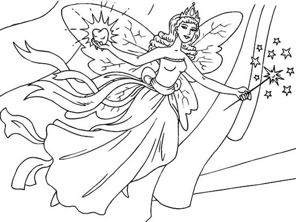 600x450 Tooth Fairy Flying Coloring Pages Batch Coloring