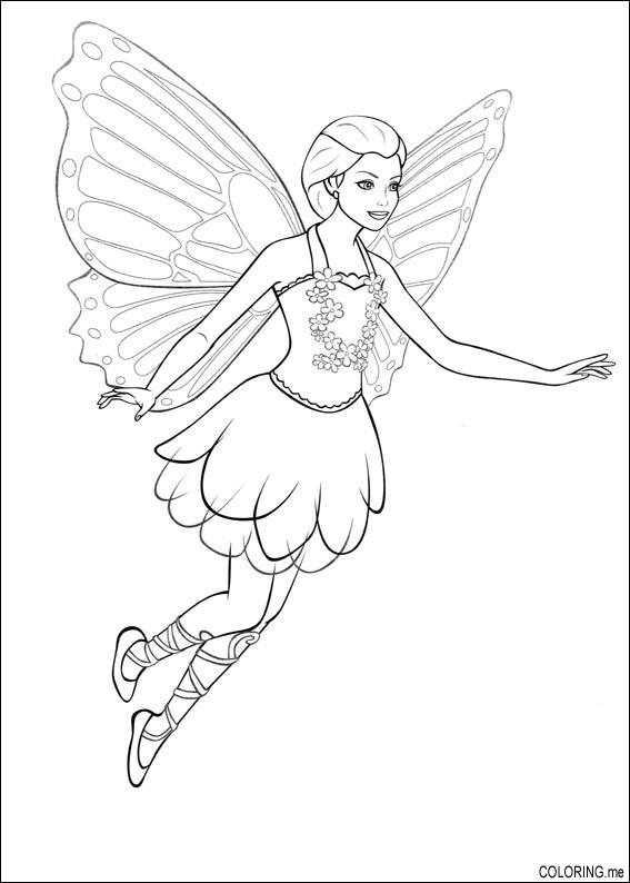 567x794 Coloring Page Barbie Magic Pegasus Fairy Fly