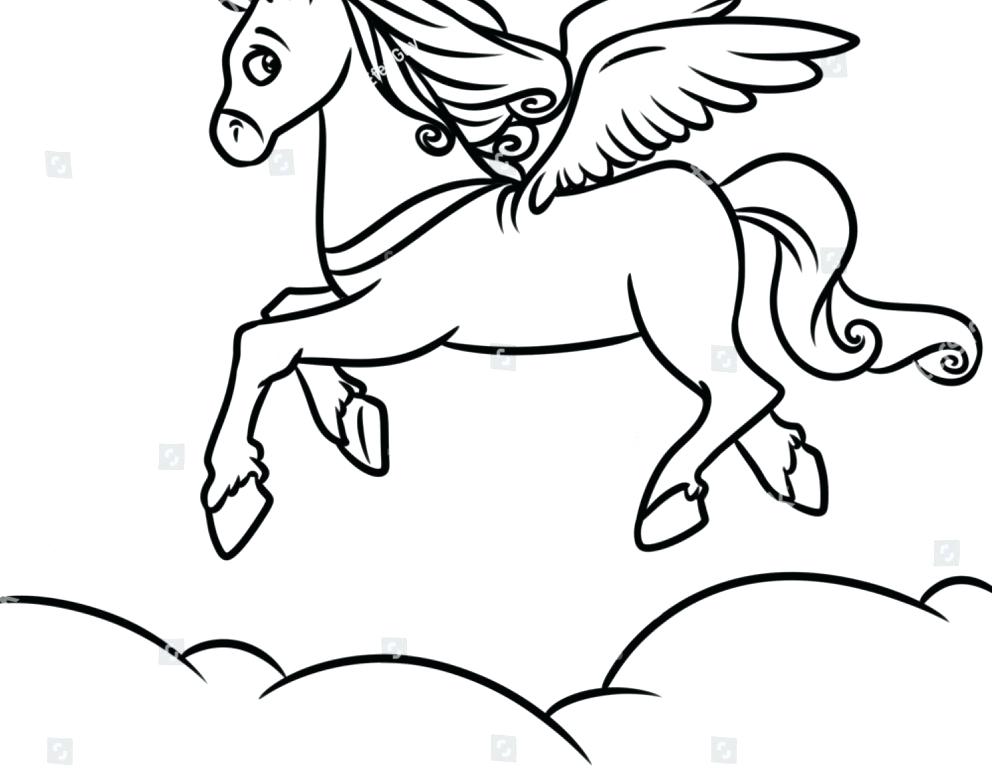 992x768 Horse Coloring Pages For Kids Flying Horse Coloring Page Free