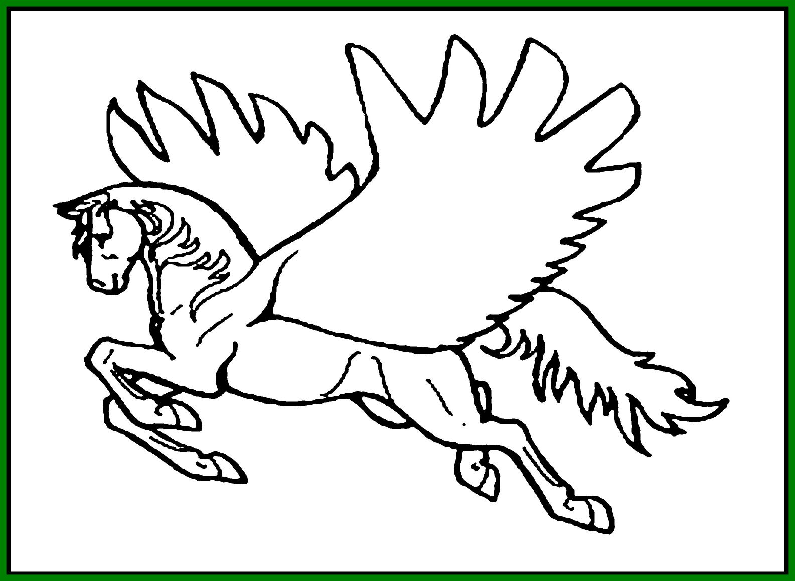 1585x1158 Winged Horse Coloring Page