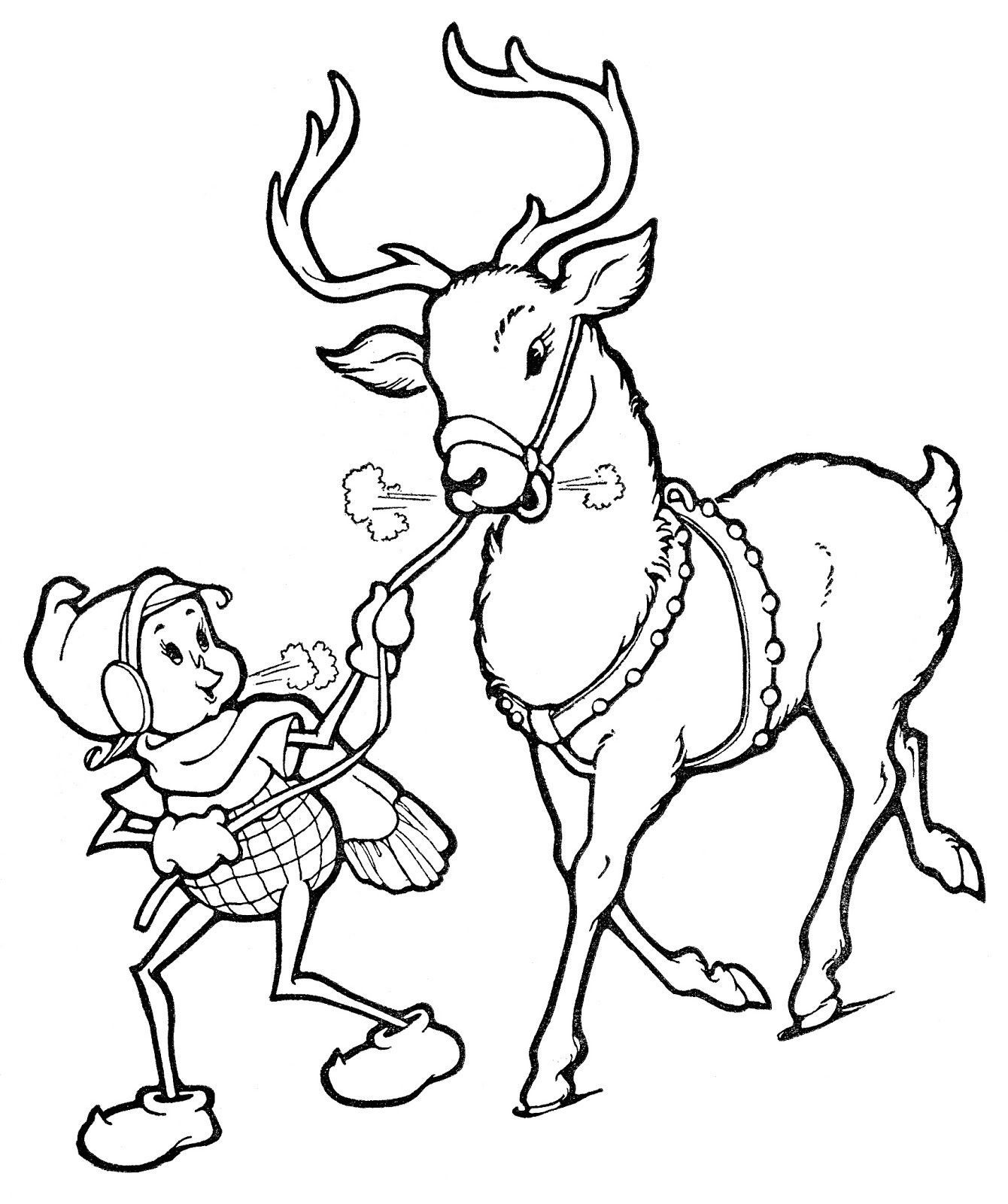 Flying Reindeer Coloring Pages