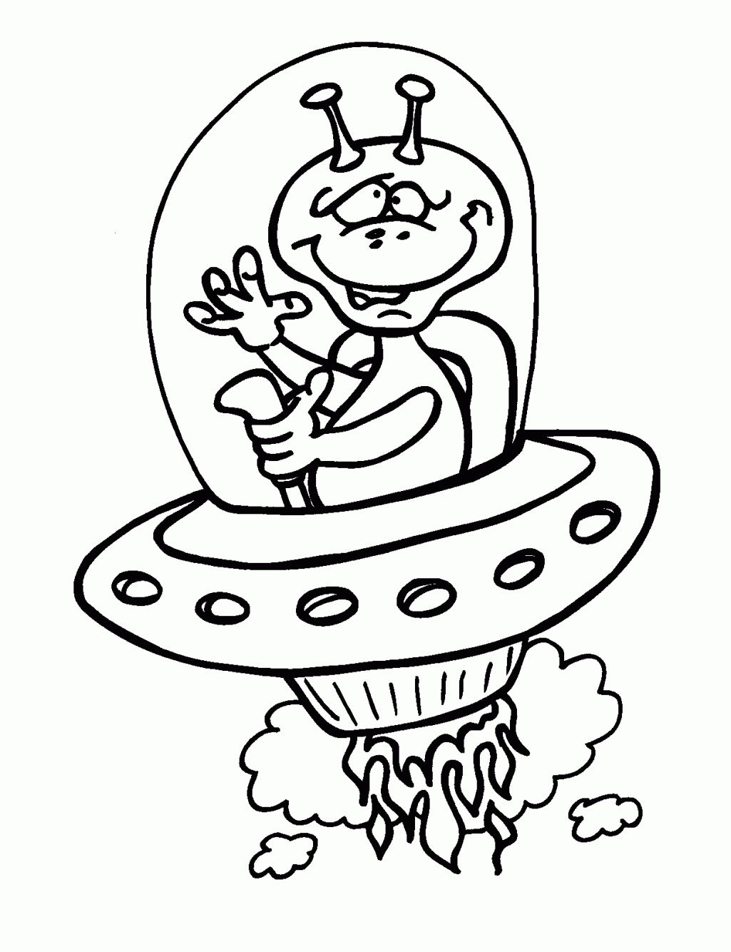 1025x1334 Funny Alien In Ufo Coloring Page For Kids Coloring Pages For Space
