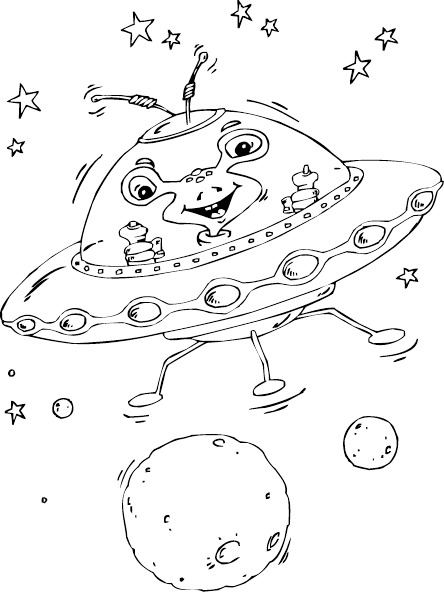444x592 Flying Saucer Coloring Page Alien Flying Saucer Coloring Page