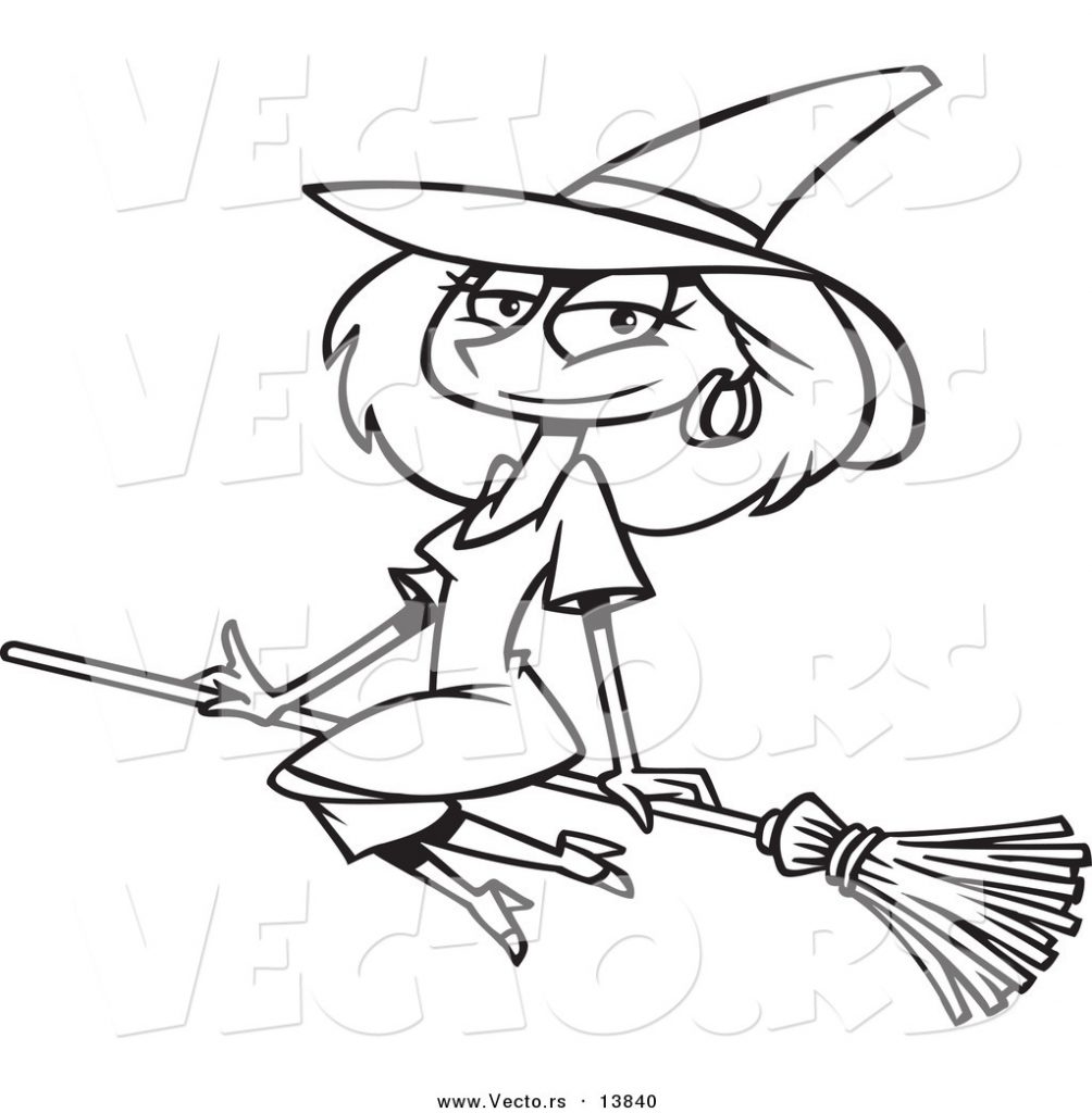 1004x1024 Coloring For Kids Witch On Broom Pages Flying Page Sheets General
