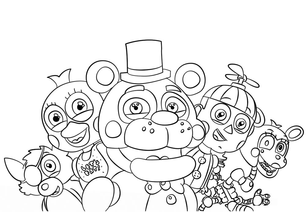 1000x694 5 Nights Freddy's Coloring Pages Free Printable Five Nights