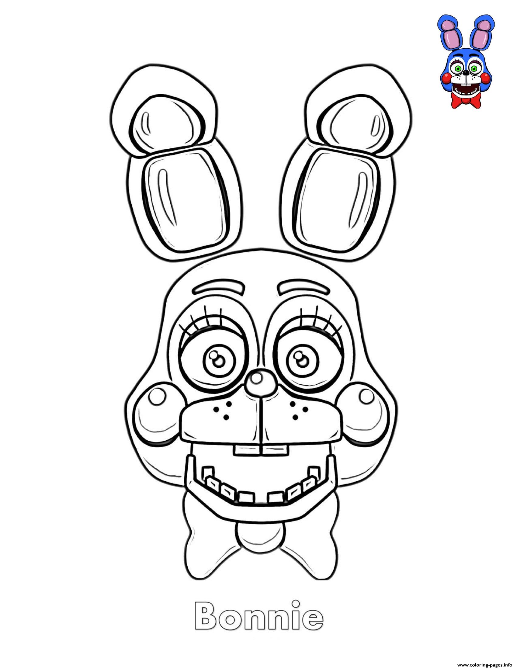 1700x2200 Bonnie Face Fnaf Coloring Pages Printable
