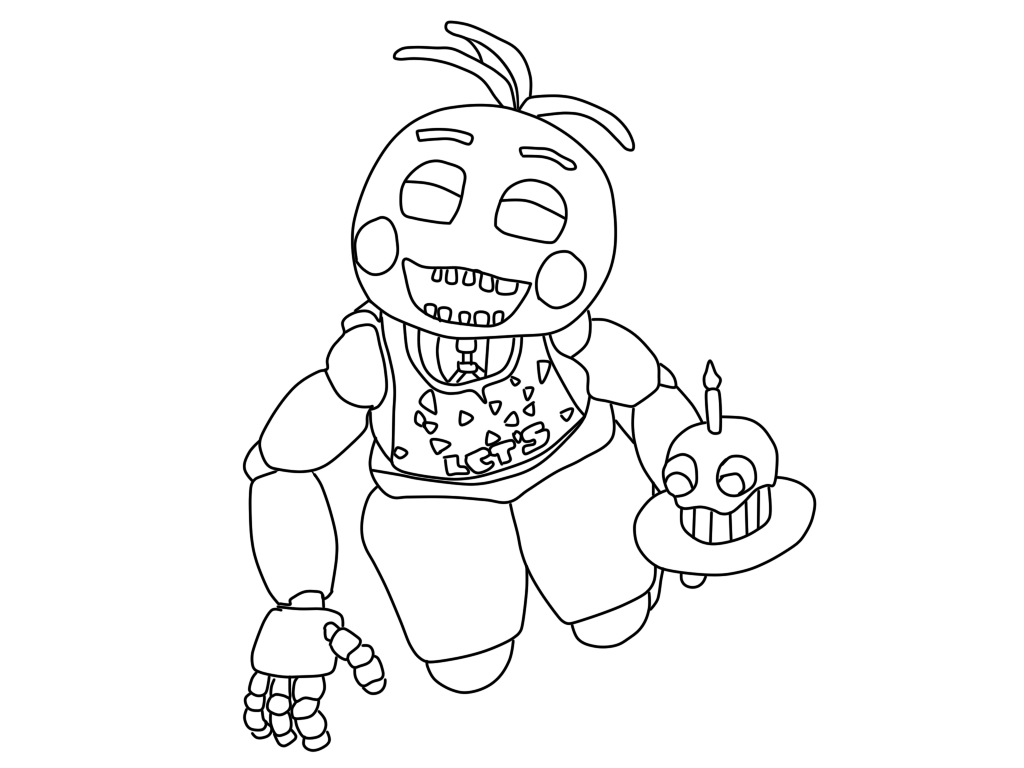 1024x768 Fnaf Coloring Pages Withered Chica Download Coloring Pages