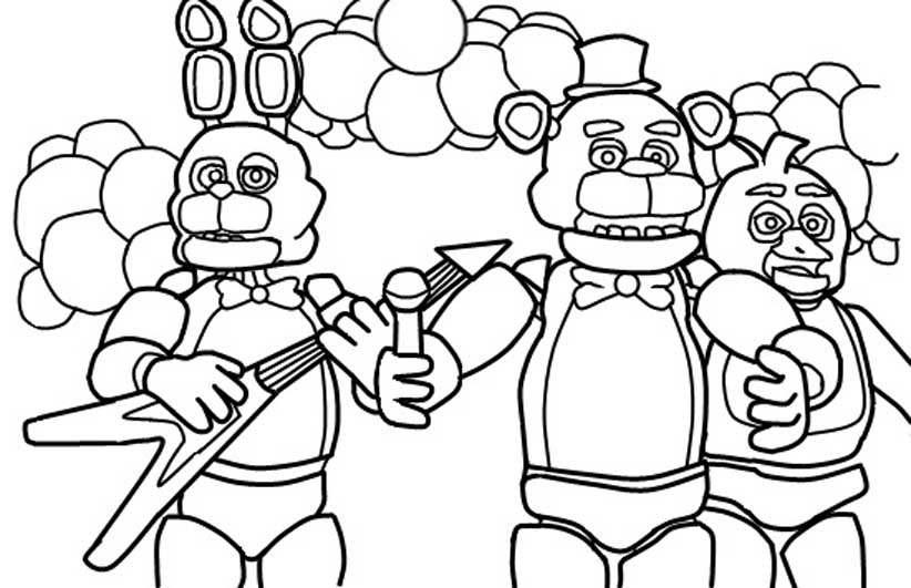 822x531 Modern Ideas Five Nights Freddy's Coloring Pages Five Nights