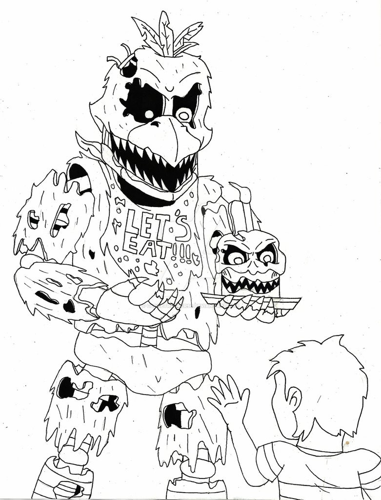 781x1024 Nightmare Chica Sketch By Clonetrooper66 Dacjhit 10 Fnaf 4