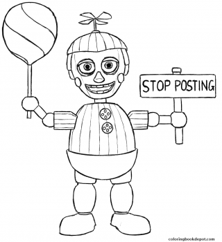 320x350 Fnaf Coloring Pages Picture Concept 1482961843balloon Boy Phantom