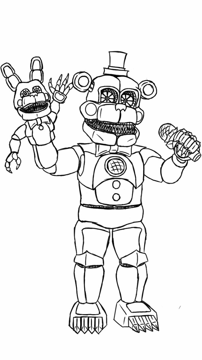 675x1200 Coloring Outstanding Fnaf Coloring Pages Naf Toy Bonnie New