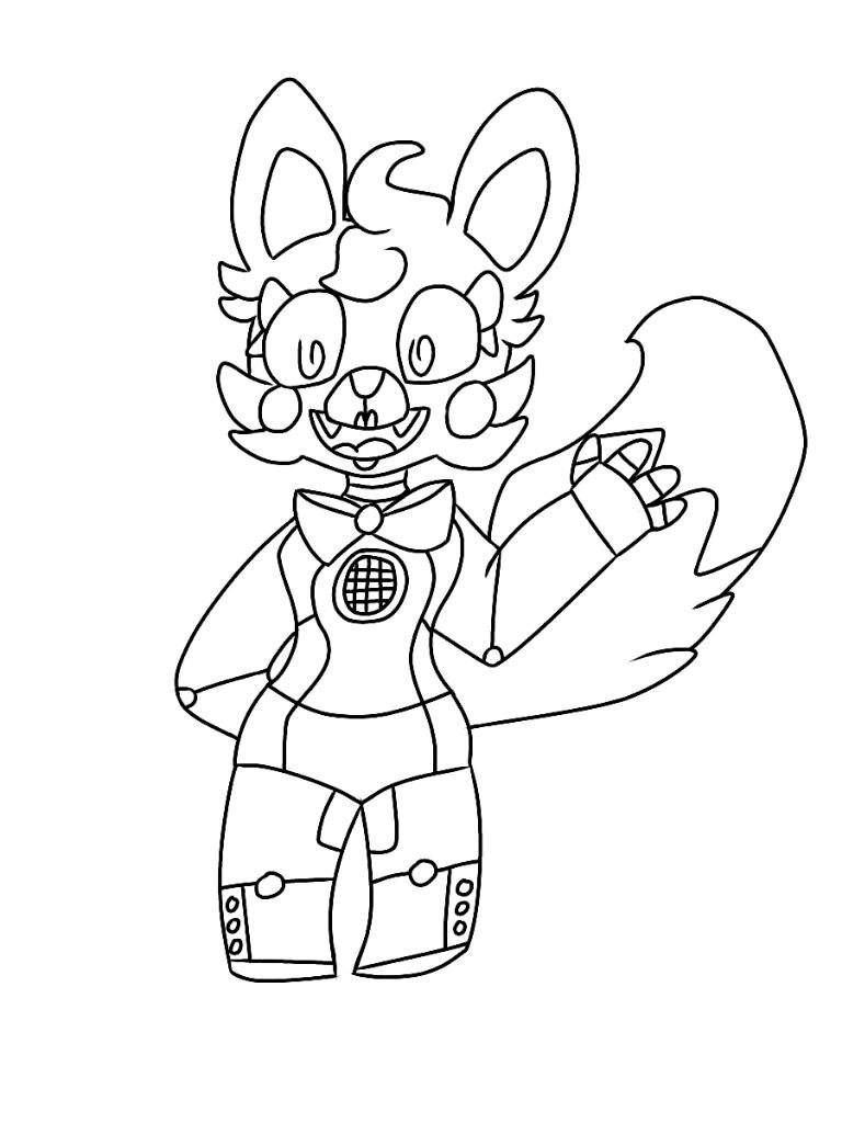 768x1024 Fnaf Toy Foxy Coloring Page Pages Funtime