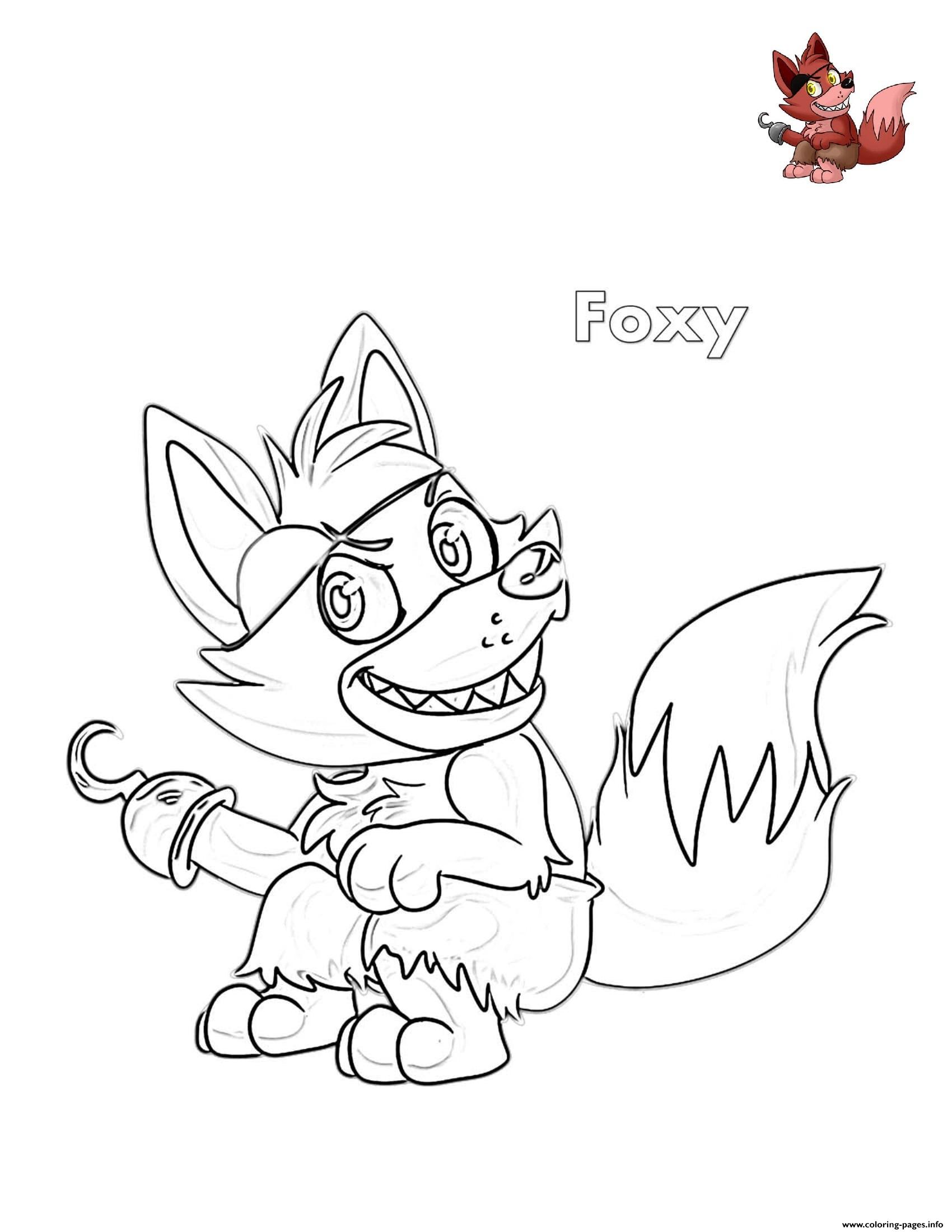 1700x2200 Cute Foxy Fnaf Coloring Pages Printable