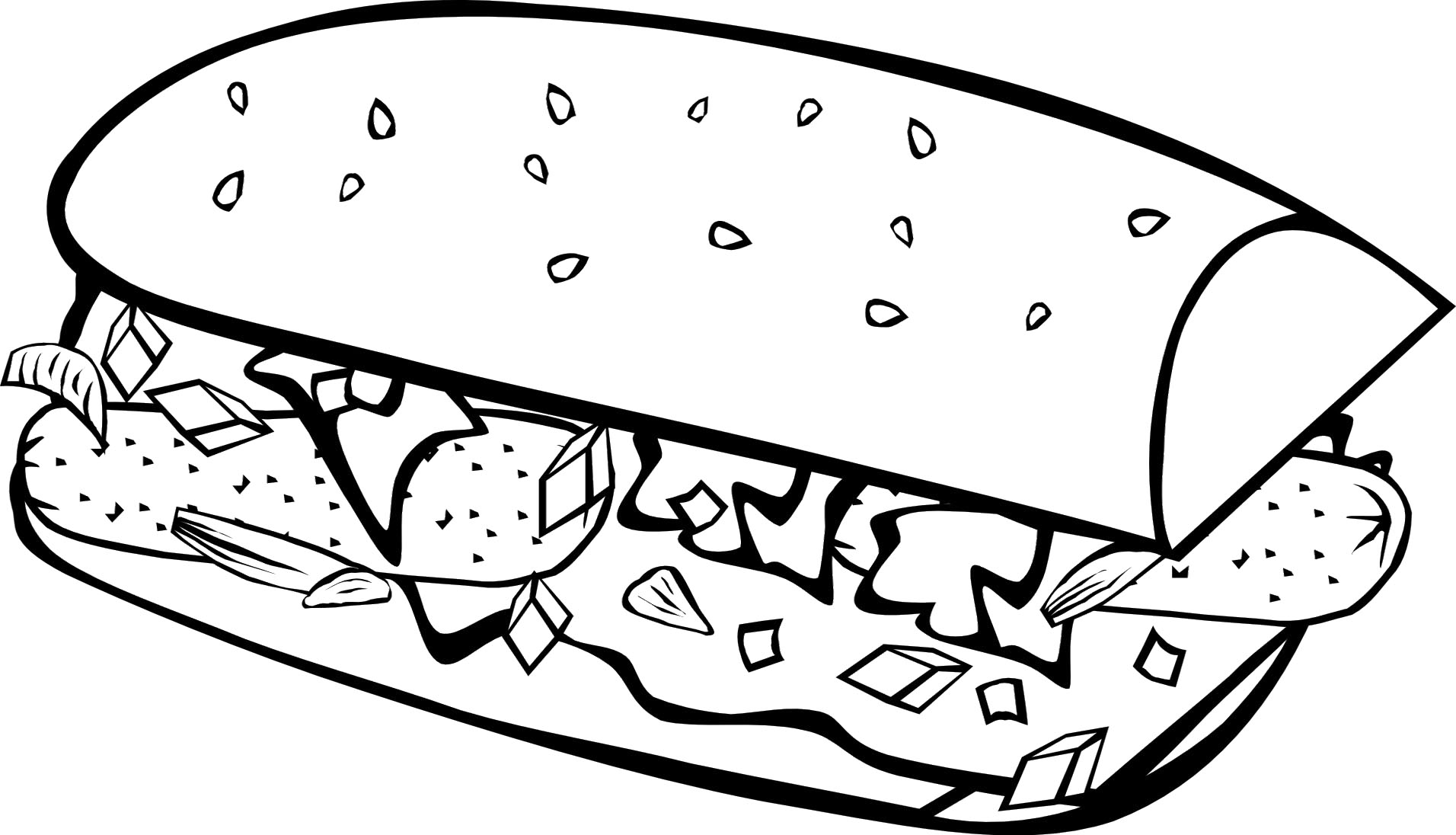 1912x1096 Picnic Food Coloring Page Free Printable Pages