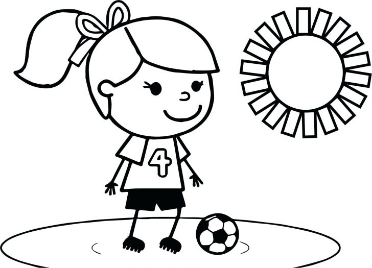 728x525 Coloring Pages Of Soccer Cleats Printable Page Free Girl Players