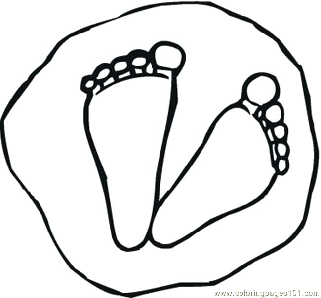 650x605 Feet Coloring Sheet Footprints Coloring Pages Many Interesting