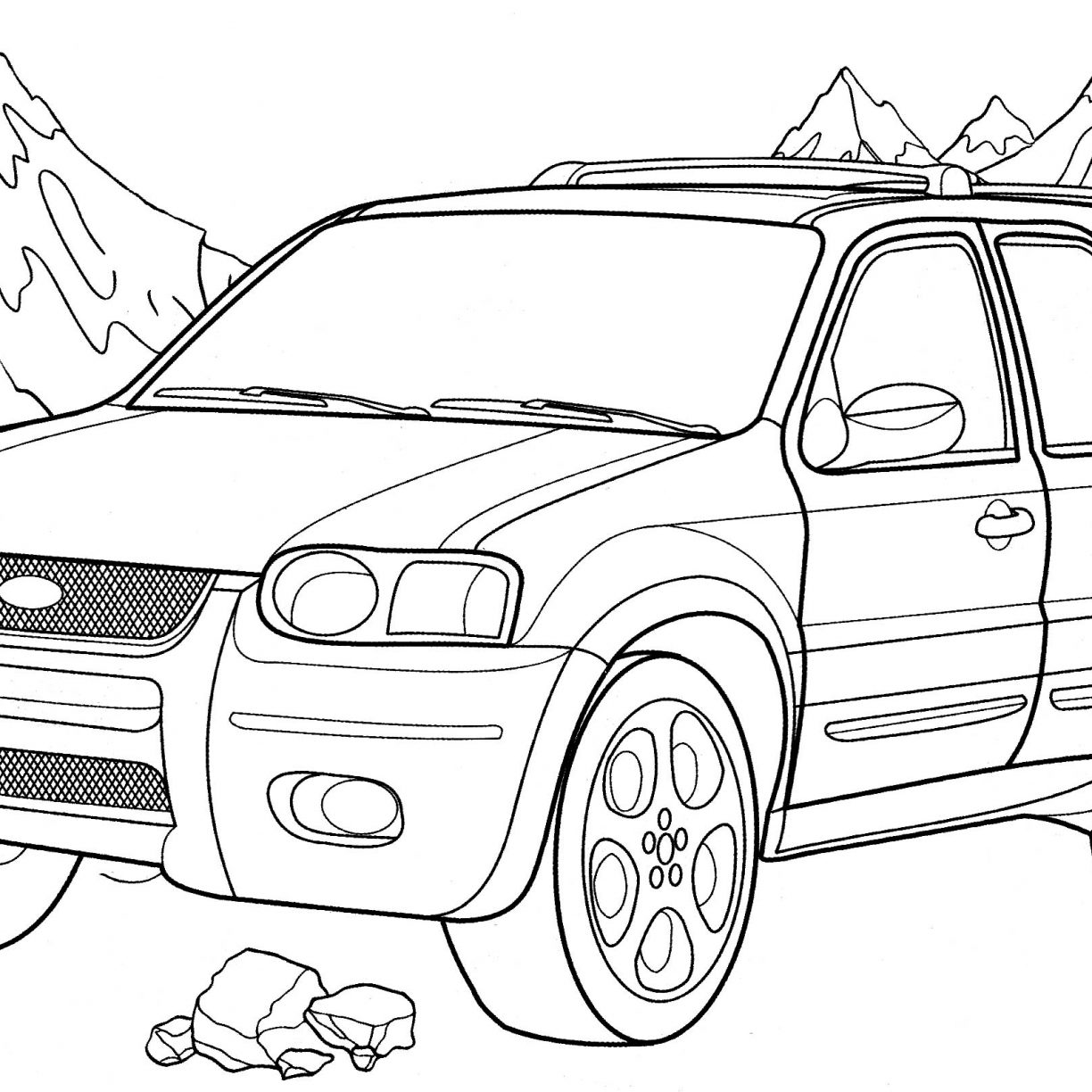 1224x1224 Ford Dually Lifted Coloring Page Free Pages Printable General