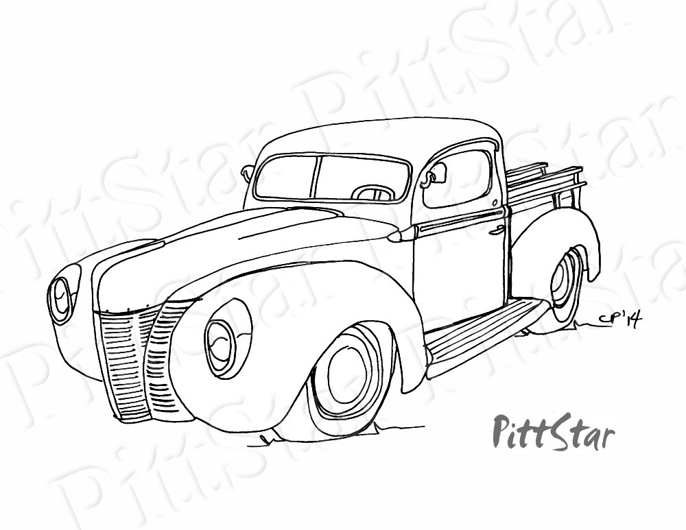1000x773 Instant Download Vintage 1940's Ford Pickup Truck