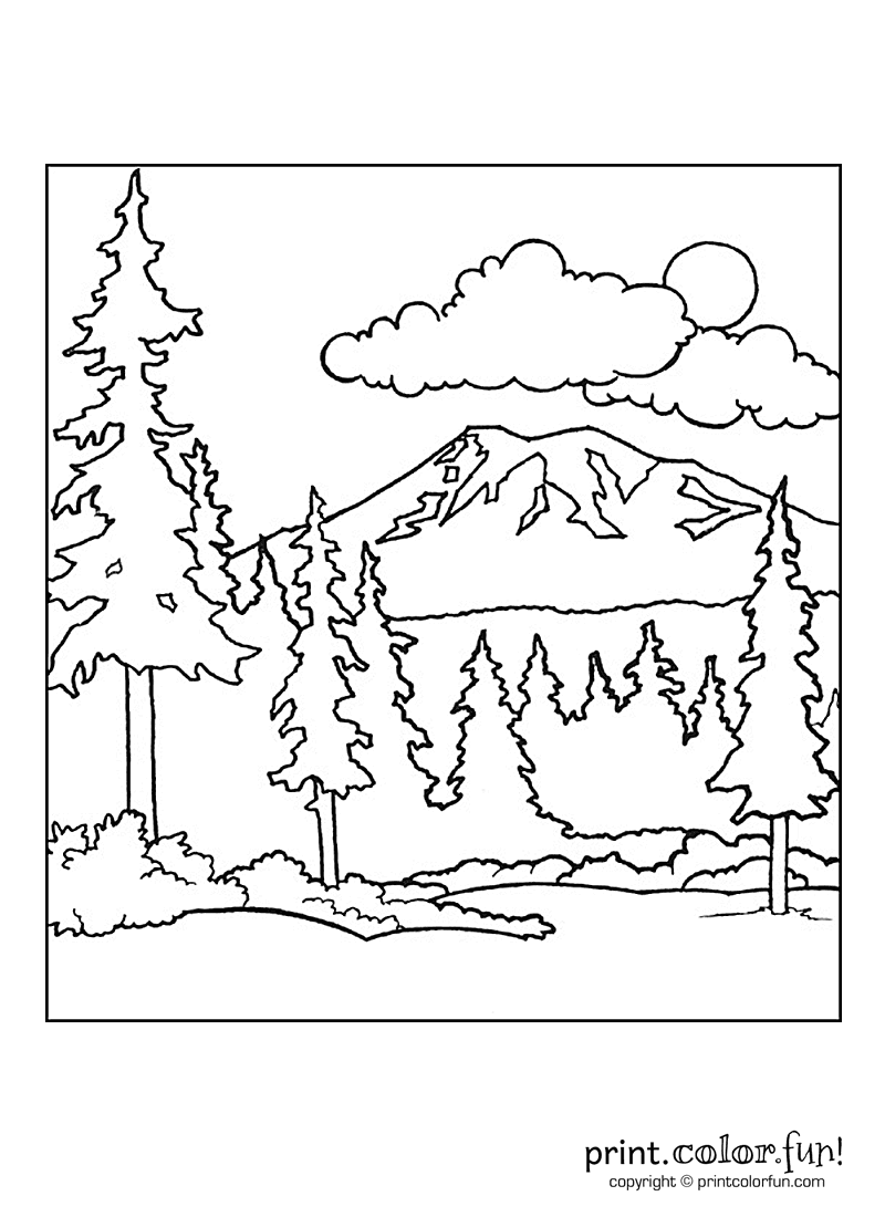 800x1100 Color In This Beautiful Scene Of A Landscape Showing A Mountain