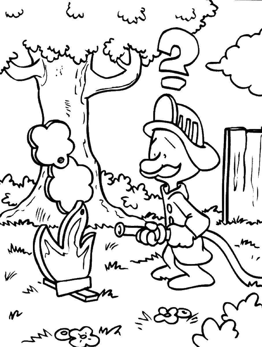 907x1200 Firefighters Coloring Pages