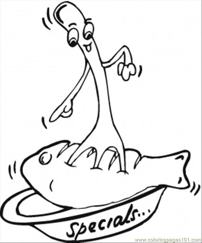 650x781 Fish Fork Coloring Page