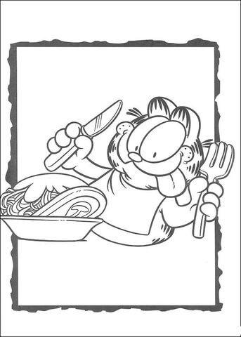 343x480 Fork And Knife Coloring Page Garfield Knives