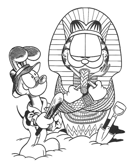 566x715 Garfield Holding A Fork And Knife Coloring Page Garfield