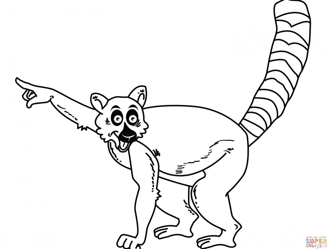 1152x864 La Ring Tailed Lemur Coloring Page Free Mammals Pages Animals